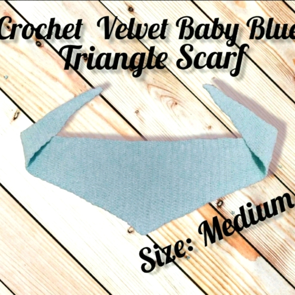 Crochet HANDMADE Velvet Triangle Scarf
